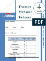 4to Grado - Examen Mensual Febrero (2022-2023)