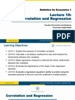 Correlation and Regression: Statistics For Economics 1