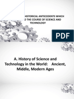 Lesson 1: Historical Antecedents Which Changed The Course of Science and Technology