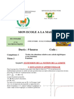 1d Maths Lecon 08 Extention de La Notion de Limite