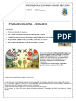 Avaliação 3.2 - História - 9 Ano - 95 Cópias