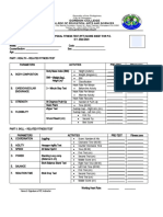 Physical Fitness Test PFT Score Sheet Fo