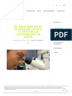 El Análisis en El Aceite de Oliva - Clave en La Calidad de Un AOVE
