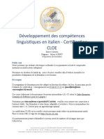 Programme - Formation - Developpement Des Competences Linguistiques en Italien - Certification CLOE