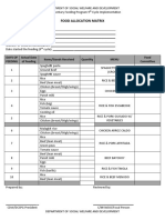 Food Allocation Matrix