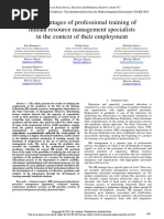 Disadvantages of Professional Training of Human Resource Management Specialists in The Context of Their Employment