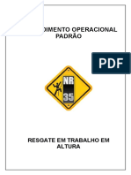 Procedimento Operacional - RESGATE EM TRABALHO EM ALTURA