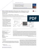 Effects of High-Temperature Deformation and Cooling Process On The Microstructure and Mechanical Properties of An Ultrahigh-Strength Pearlite Steel