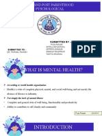 Pre and Post Parenthood Pyschological Health Issues