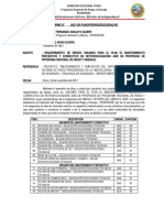 Requerimiento de Insumos para Retroexcavadora