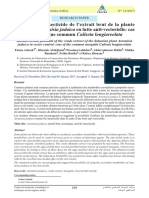 Potentiel Bio Insecticide de L Extrait Brut de La Plante Saharienne Artemisia Judaica en Lutte Anti Vectorielle Cas Du Moustique Commun Culiseta Longiareolata