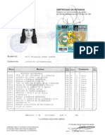 Siglas Materias Calificación: Certificado de Estudios