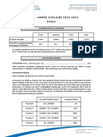 2022-23 - ECOLE Tarifs