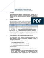 Especificación Técnica Lp2103: Transformador Mixto de Tensión Y Corriente