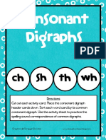 Consonant Digraphs CH SH TH WH Activity