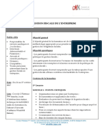 La Gestion Fiscale de L'Entreprise: Public Cible Objectif Général