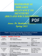 Hematological Disordersspring 2020 (RBCs Disorders)