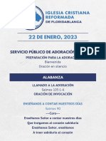 Servicio Público de Adoración - ENERO 22 DE 2023