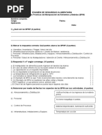 EXAMEN Buenas Practicas de Manipulación de Alimentos y Bebidas (BPM)