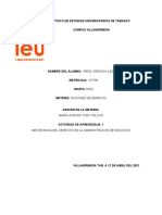 Acticvidad de Aprendizaje 1 IMPORTANCIA DEL DERECHO EN LA ADMINISTRACION DE NEGOCIOS