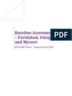 Baseline Assessment - Faridabad, Udaipur and Mysore: IHUWASH Project - Supported by USAID