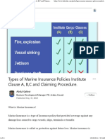Types of Marine Insurance Policies Institute Clause A, B, C and Claiming Procedure.