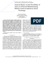 The Effect of Financial Ratios On The Possibility of Financial Distress in Selected Manufacturing Companies Which Listed in Indonesia Stock Exchange