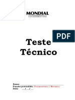 Prova para Mecânico e Ferramenteiro - Com Respostas - Asd-1