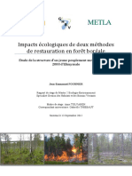 Impacts Ecologiques de Deux Methodes de Restauration en Foret Boreale