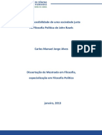 Sobre A Possibilidade de Uma Sociedade Justa Na Filosofia Política de John Rawls