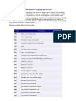 CNC Machine Language G Code List