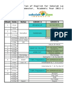 Lesson Plan of English For Sekolah Lanjutan 1st Semester, Academic Year 2011-2012