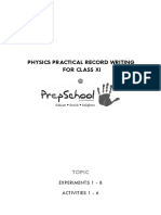 Physics - Practical Record Writing - Class XI