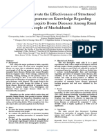 A Study To Evaluvate The Effectiveness of Structured Teaching Programme On Knowledge Regarding Prevention of Masquito Borne Diseases Among Rural People of Muchakhandi