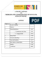 "Merger and Consolidation of Icici Ltd. and Icici Bank": A Project Report ON