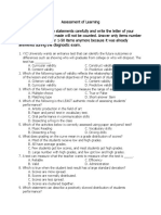 TCP FINAL EXAM Assessment of Learning