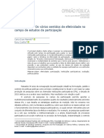 Avaliar o Quê? Os Vários Sentidos de Efetividade No Campo de Estudos Da Participação