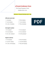 The Present Continuous Tense Explanation