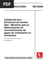 NB 62009-05 Calidad Del Aire - Muestreo para La Determinación de Concentraciones de Gases Comb.