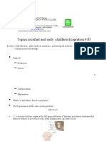 Topics in Infant and Early Childhood Cognition