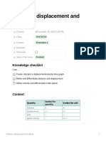 Distance Displacement and Velocity