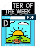 The Letter D Alphabet Letter of The Week Package TPT Freebie