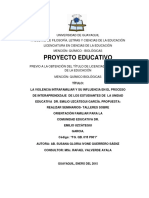 La Violencia Intrafamiliar y Su Influencia en El Proceso de Interaprendizaje