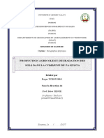 Production Agricole Et Dégradation Des Sols Dans La Commune de Za Kpota KTTBZT