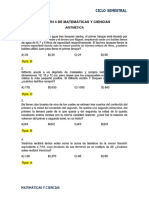 Examen 4 de Matemáticas y Ciencias