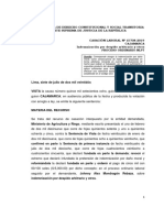 Casación #15708 - 2019 - Cajamarca. Indemnización Por Despido Arbitrario