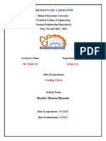 Cooling Tower Thermodynamic Exp 5