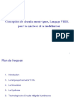 Conception de Circuits Numériques, Langage VHDL Pour La Synthèse Et La Modélisation