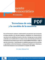 Terrorismo de Estado y La Cuestión de La Memoria