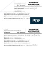 Test On Principle of Mathematical Induction